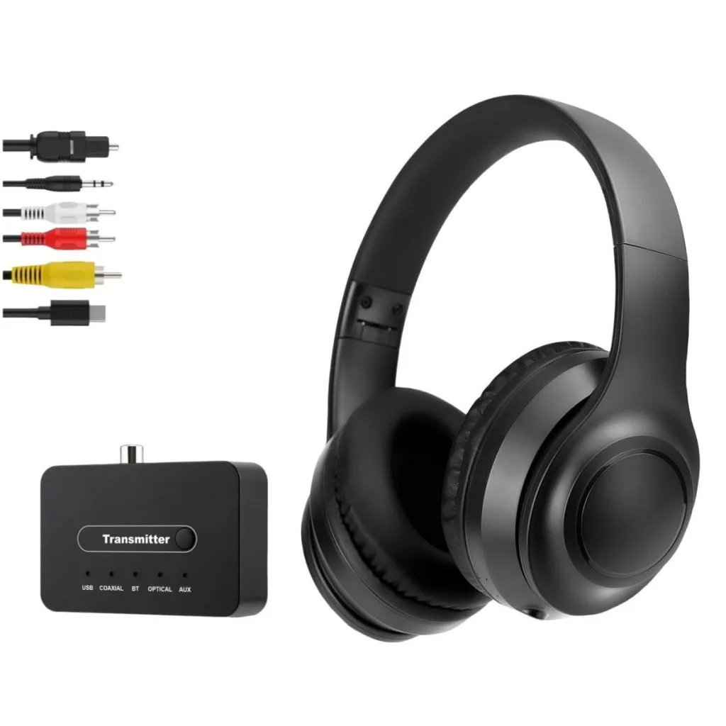 Casque tv malentendant ANC Bluetooth 5.3 émetteur 5-en-1